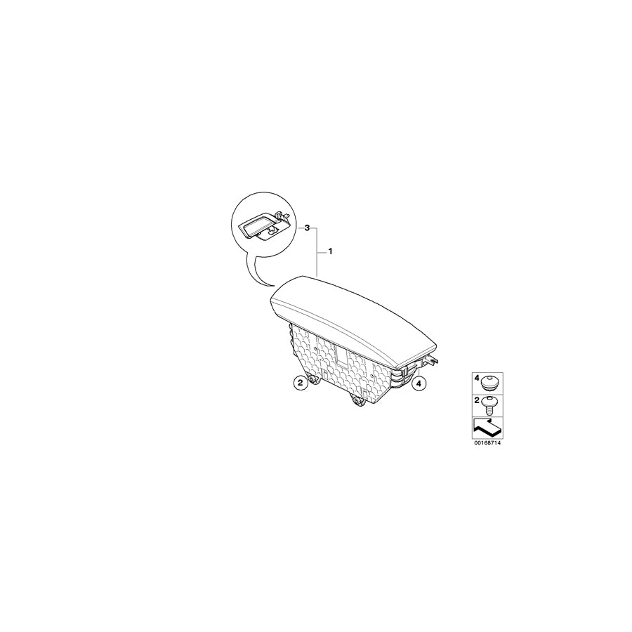 Genuine BMW 51166973465 E70 E70 Armrest, Front Center Left GRAU (Inc. X5 3.0d, X5 M50dX & X5 40dX) | ML Performance EU Car Parts