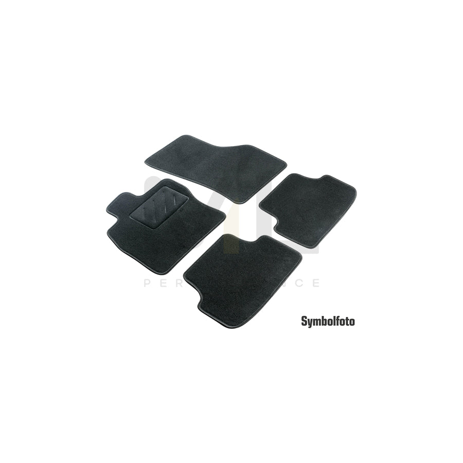 WALSER 80096 Floor mat set for CITROテ起 C-Zero Hatchback Textile, Front and Rear, Quantity: 4, Black | ML Performance Car Parts