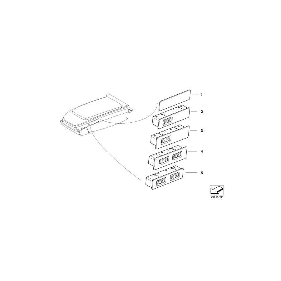 Genuine BMW 61316918429 E66 E67 E65 Seat Heating/Air Cond. Switch, Left (Inc. 735Li, 740d & 745d) | ML Performance EU Car Parts