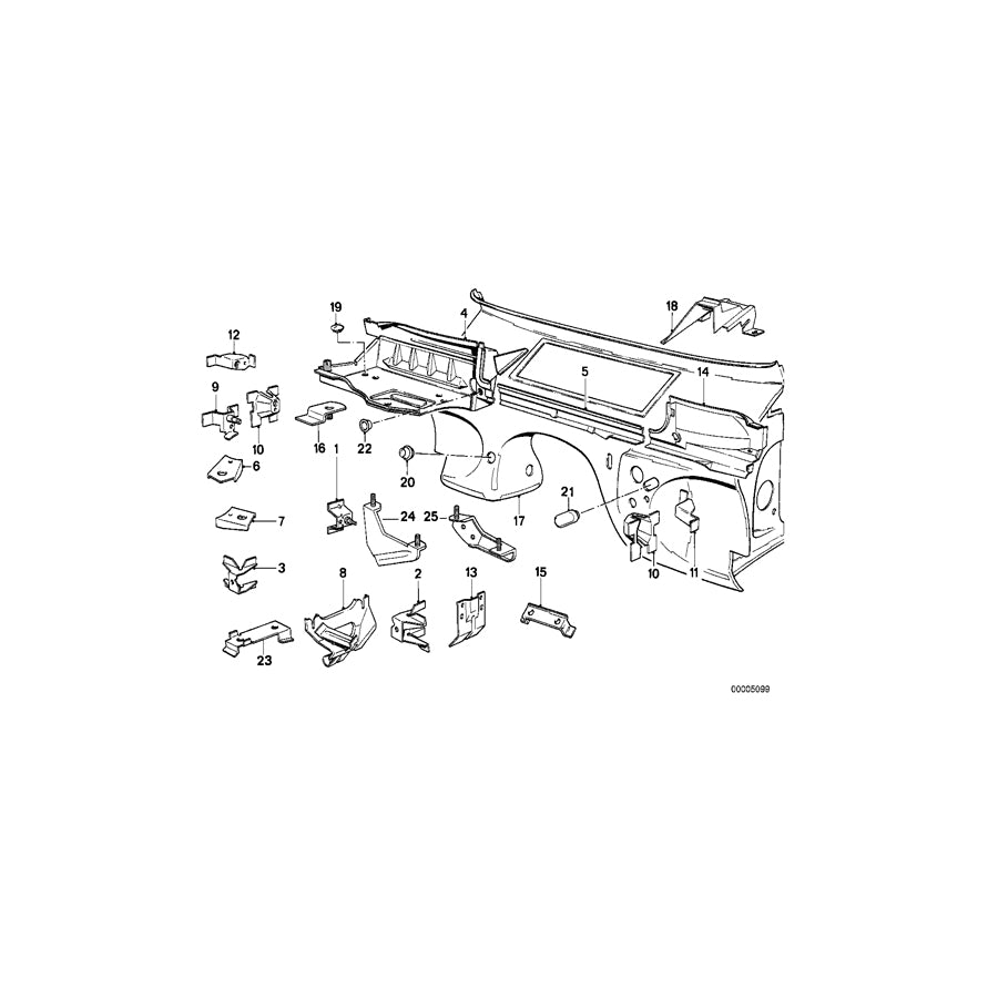 Genuine BMW 41141911118 E30 Cooling Water Compensation Tank Bracket (Inc. 318i, 323i & 324td) | ML Performance EU