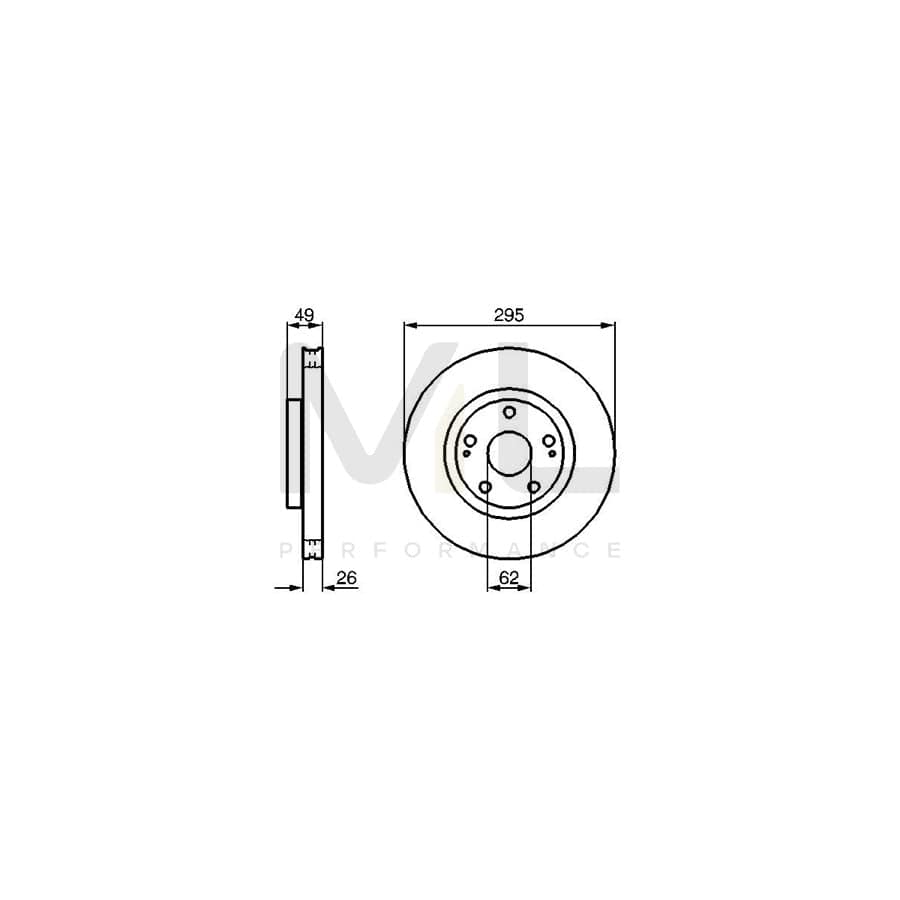 BOSCH 0 204 173 008 Brake Disc | ML Performance Car Parts