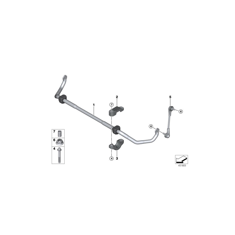 Genuine BMW 31306873467 G32 Stabilizer Front With Rubber Mounting (Inc. 630i, 620d & 640i) | ML Performance EU Car Parts