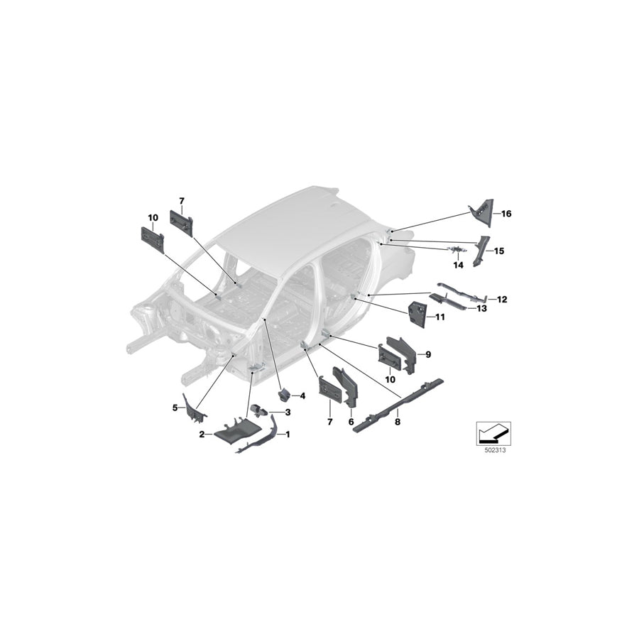 Genuine BMW 41117287135 F48 F46 Molded Section, Side Member, Left (Inc. 120dX, X2 18i & M135iX) | ML Performance EU