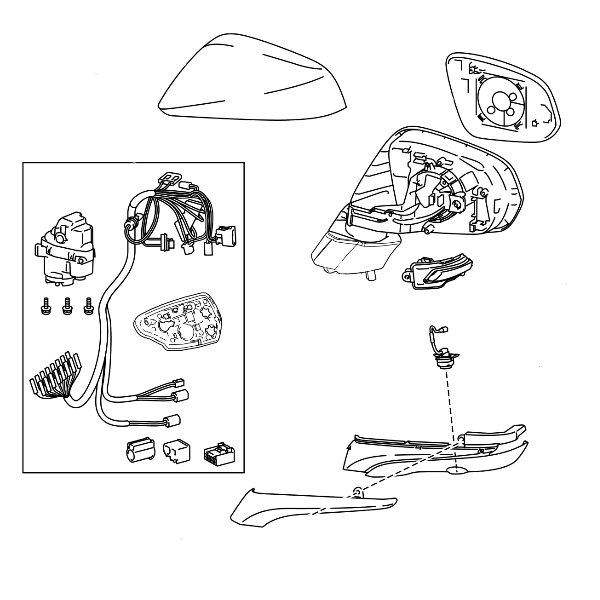 Genuine Lexus 87910-78092 NX Phase 1 O/S Mirror Assembly without the Cap