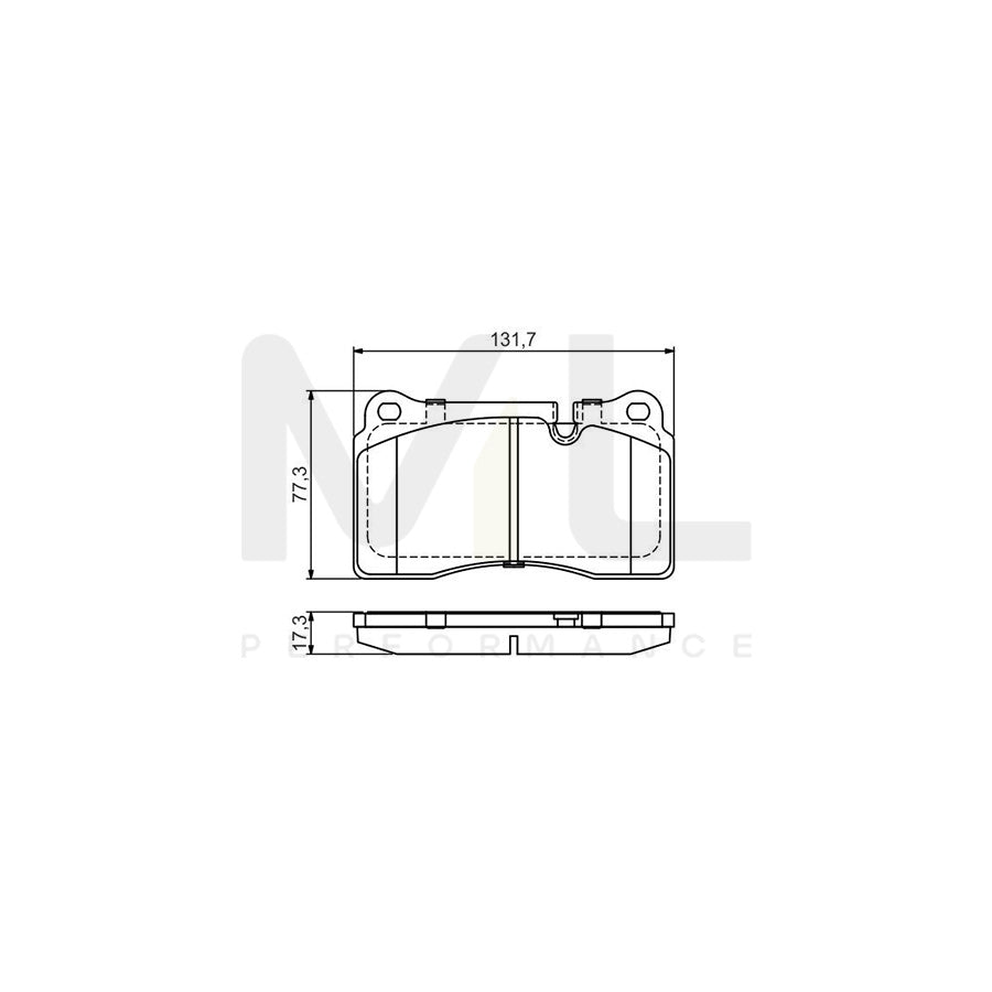 Bosch 0986495446 Brake Pad Set With Anti-Squeak Plate, With Mounting Manual BP2078 | ML Performance Car Parts