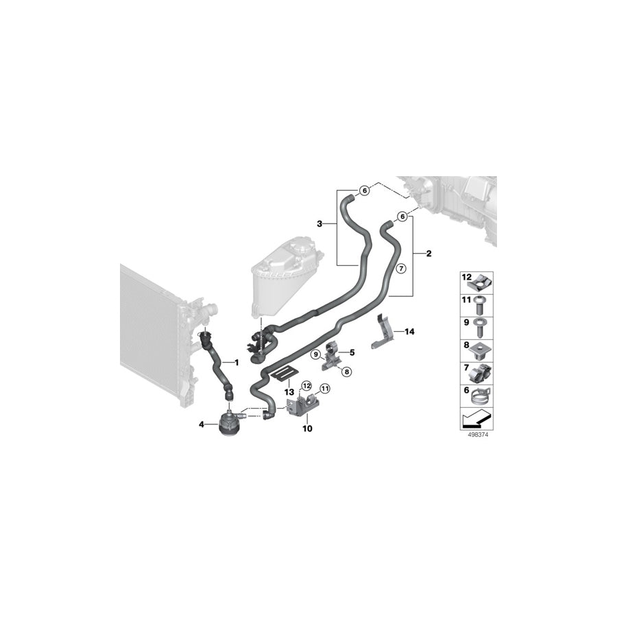 Genuine BMW 64219868359 G15 G16 G12 Coolant Hose, Supply 1 Aux. coolant pump - radiator supply line (Inc. 750iX, M550iX & ALPINA B7) | ML Performance EU Car Parts