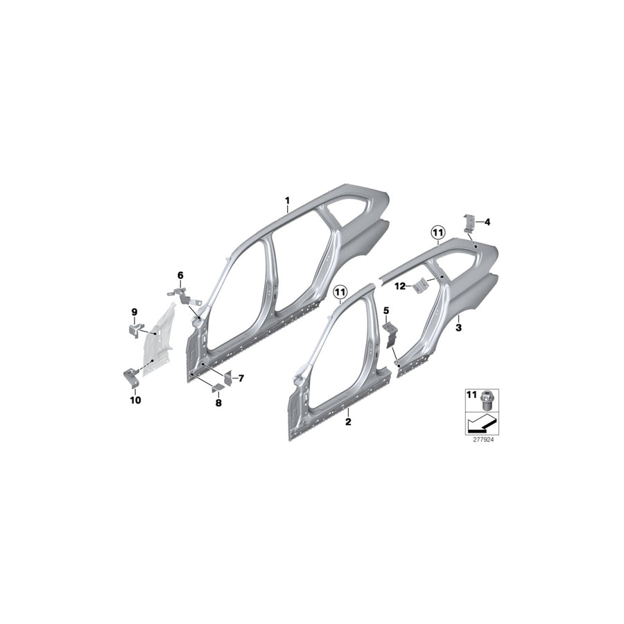 Genuine BMW 41217298197 Reinforcement Plate, D-Pillar, Left (Inc. 318d, 316i & 328iX) | ML Performance EU