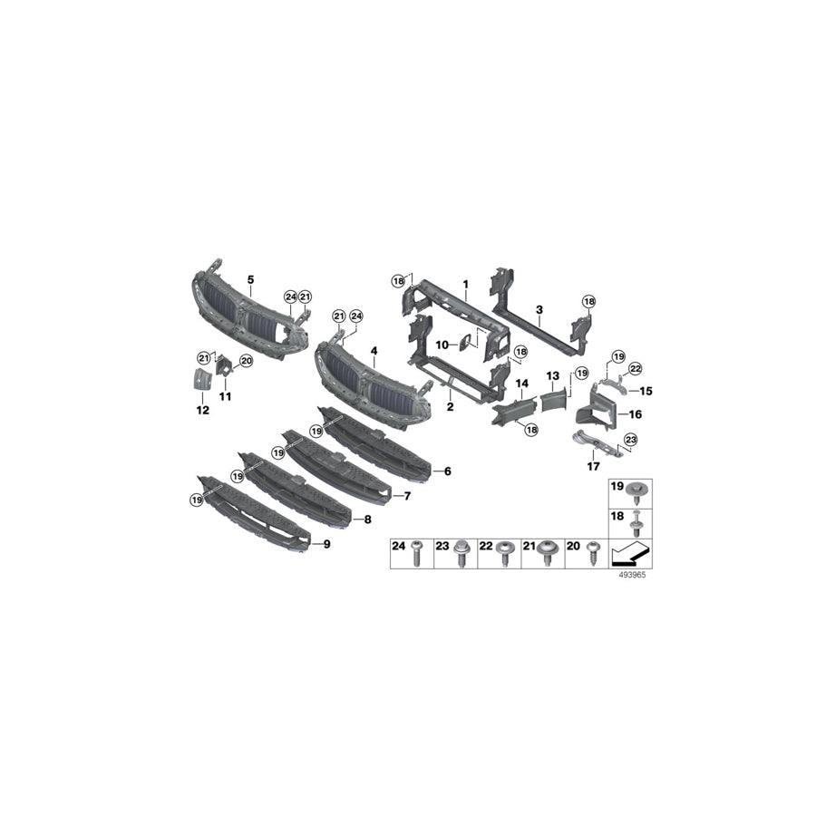 Genuine BMW 51749465523 G15 G14 G16 Air Flaps, Lower (Inc. 840i, 840iX & 840dX) | ML Performance EU Car Parts