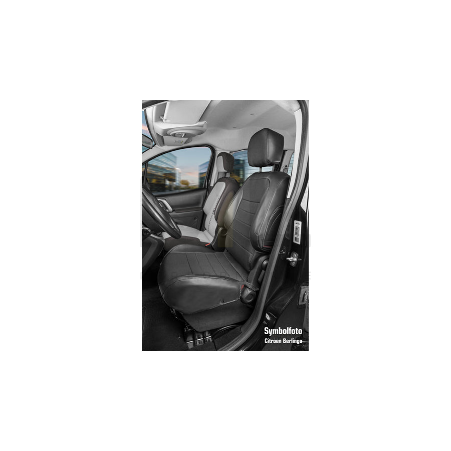 WALSER 50294 Car seat cover for VW CADDY Black, Leatherette, Polyester, Front | ML Performance Car Parts