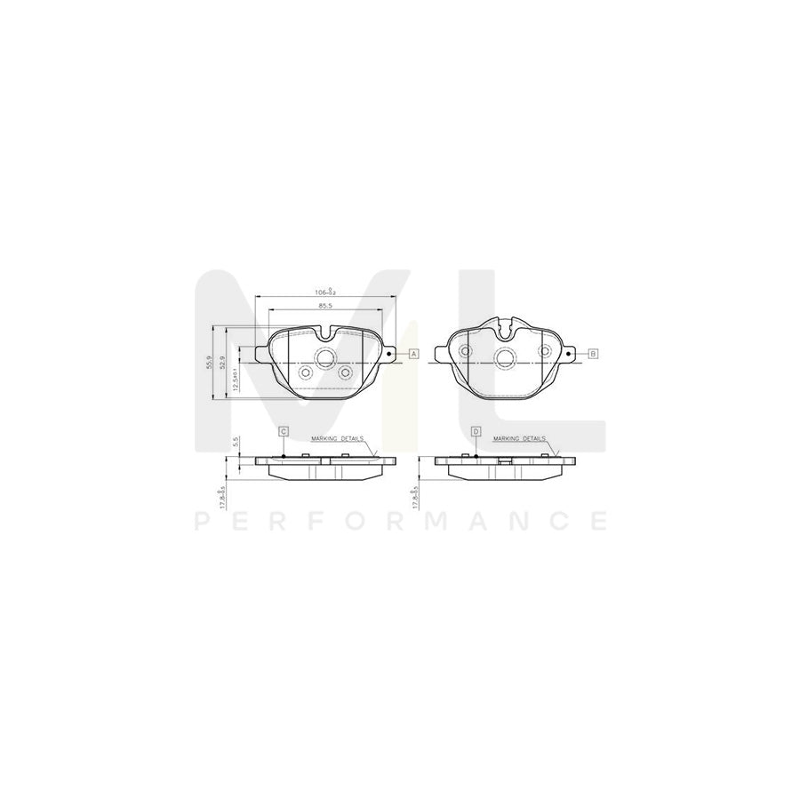 Bosch 0986Tb3139 Brake Pad Set For Bmw X4 (F26) Excl. Wear Warning Contact | ML Performance Car Parts