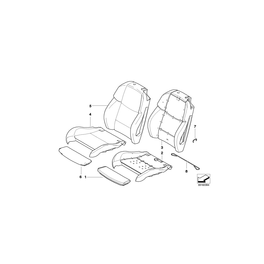 Genuine BMW 52108047131 E92 E90 Seat Cover Leather PALLADIUMSILBER (Inc. M3) | ML Performance EU