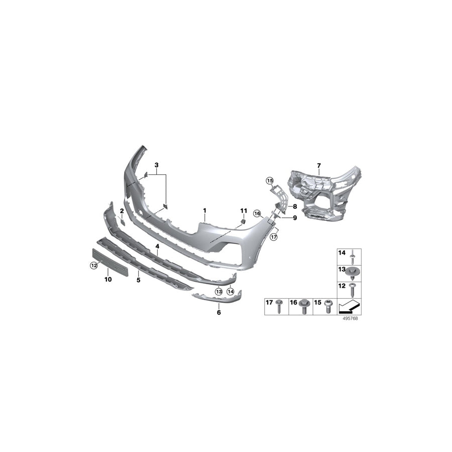 Genuine BMW 51117458365 G07 Insert, Bumper Front Left (Inc. X7 M50dX, X7 M50iX & X7 50iX) | ML Performance EU