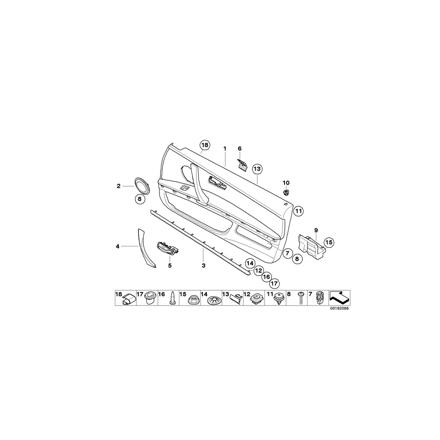 Genuine BMW 51419135461 E92 E93 Door Lining Leather Left JADEGRAU (Inc. 316i, 328xi & 330i) | ML Performance EU Car Parts