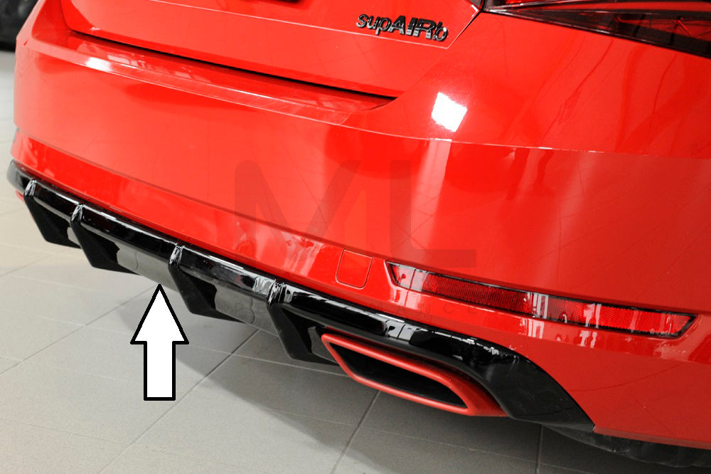Rieger 00088152 Skoda 3T 3V Superb III Rear Diffuser 1 | ML Performance EU Car Parts