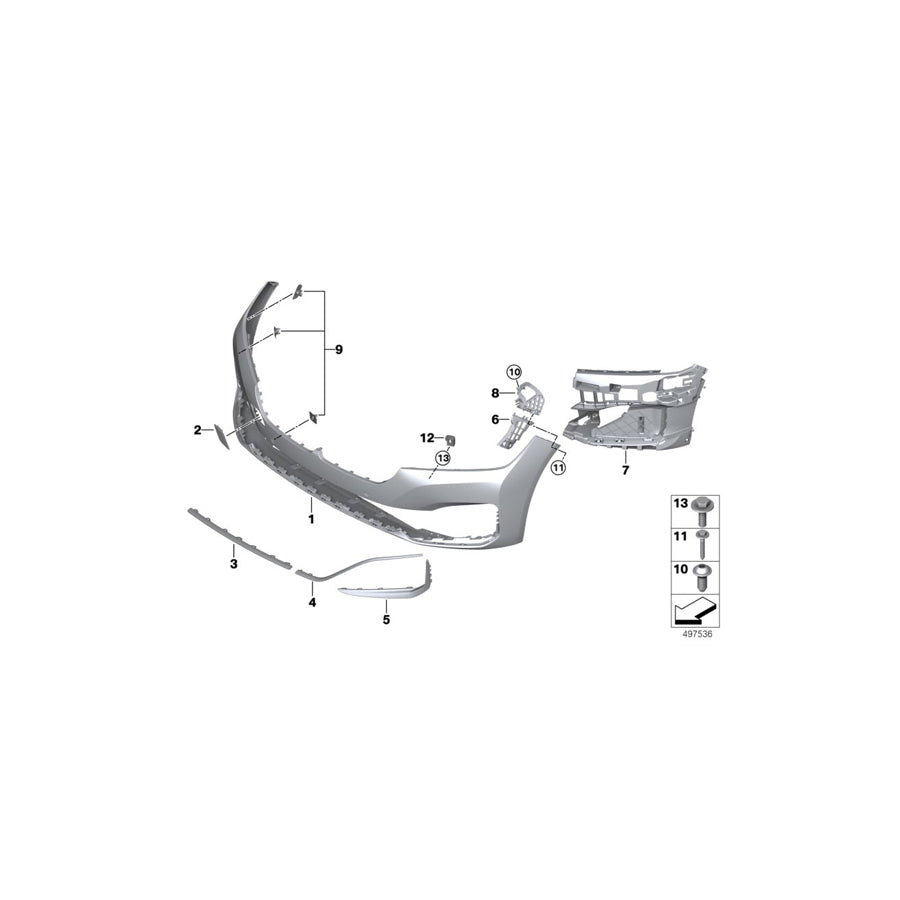 Genuine BMW 51117475198 G11 G12 Protective Rubber Strip,Rght Frnt Bumper PURE EXCELLENCE (Inc. 740i, 730i & 730Ld) | ML Performance EU