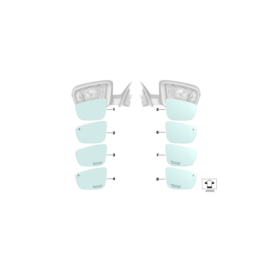 Genuine BMW 51169492762 G20 Mirror Glas Heated Convex Right HC2 (Inc. M340i, 330iX & M340iX) | ML Performance EU Car Parts