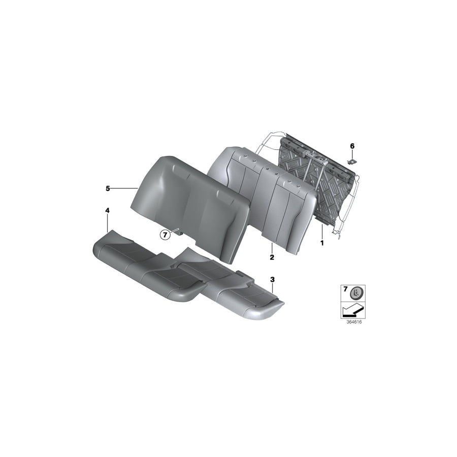 Genuine BMW 52207309915 F30 F30 Cover Backrest, Imitation Leather SCHWARZ (Inc. 328dX, 316d & 330i) | ML Performance EU Car Parts