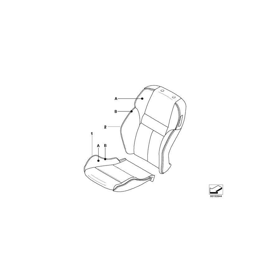 Genuine BMW 52108034022 E63 Cover, Backrest, Sports Seat, Leather INDIVIDUAL (Inc. & M6) | ML Performance EU Car Parts