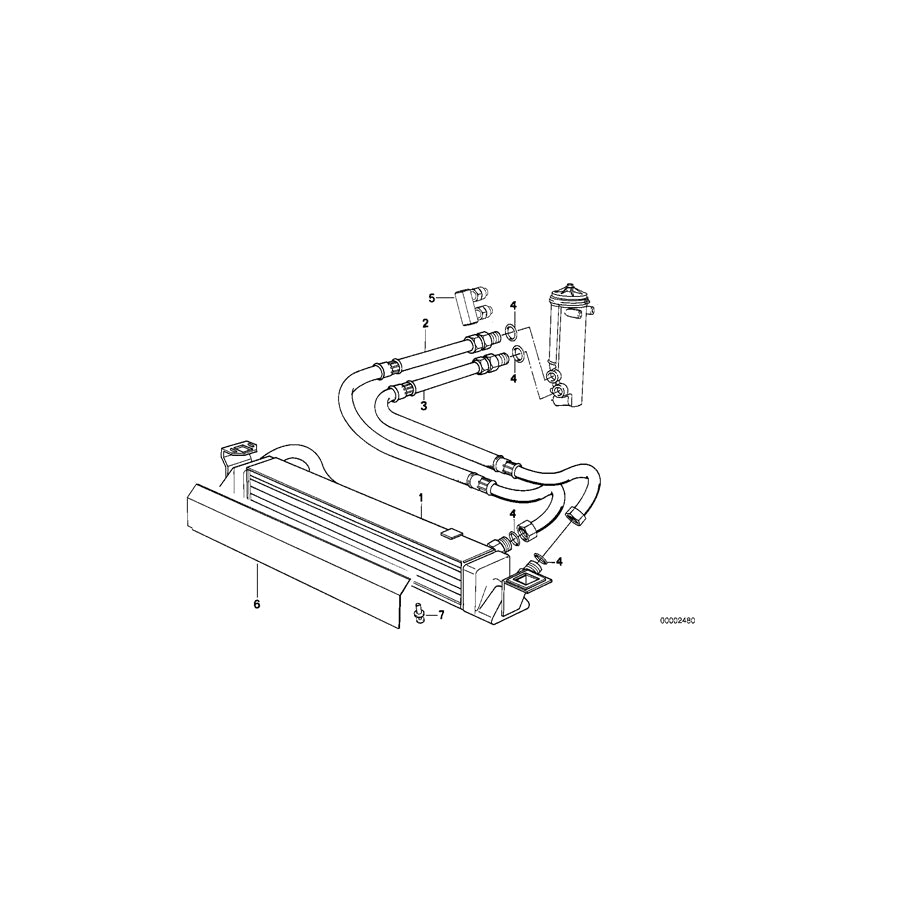 Genuine BMW 17211712413 E32 Oil Cooler A=697 MM (Inc. 750i, 750iL & 750iLS) | ML Performance EU Car Parts