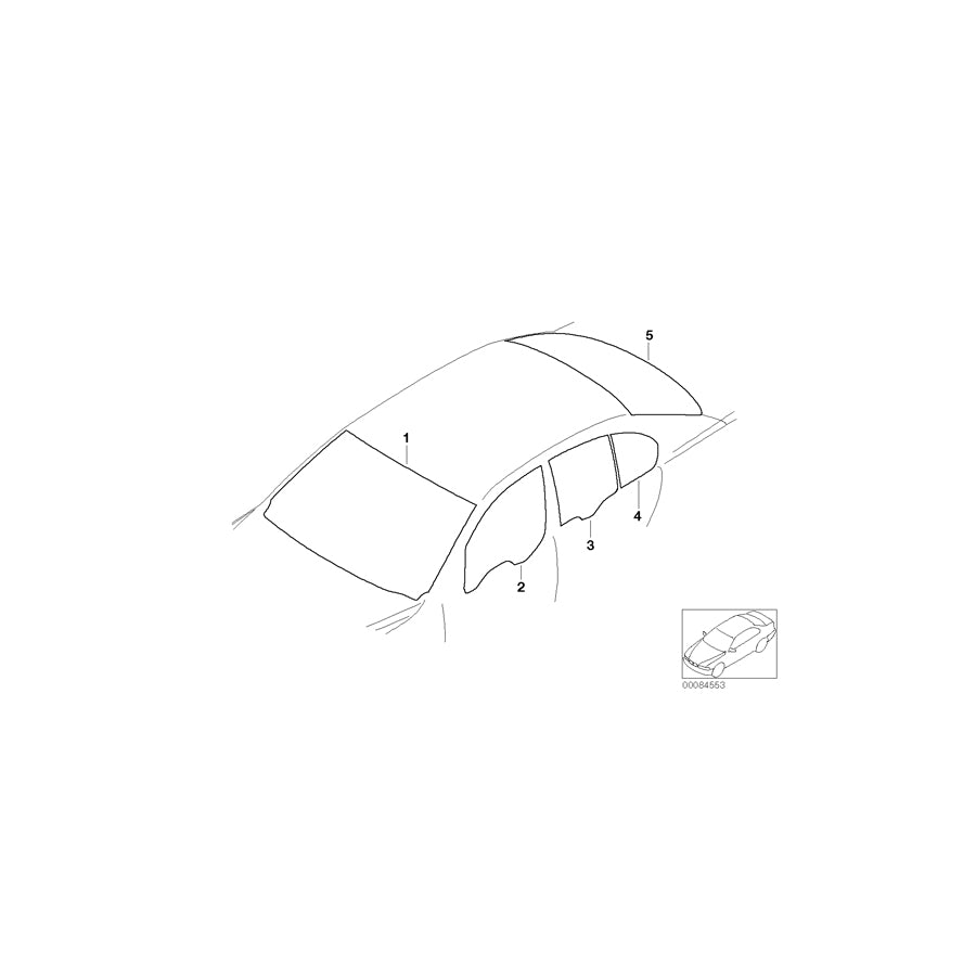 Genuine BMW 51357042908 E65 Side Window, Green, Door, Rear Right VENUS-GRAU (Inc. 730d, 745d & 745i) | ML Performance EU Car Parts