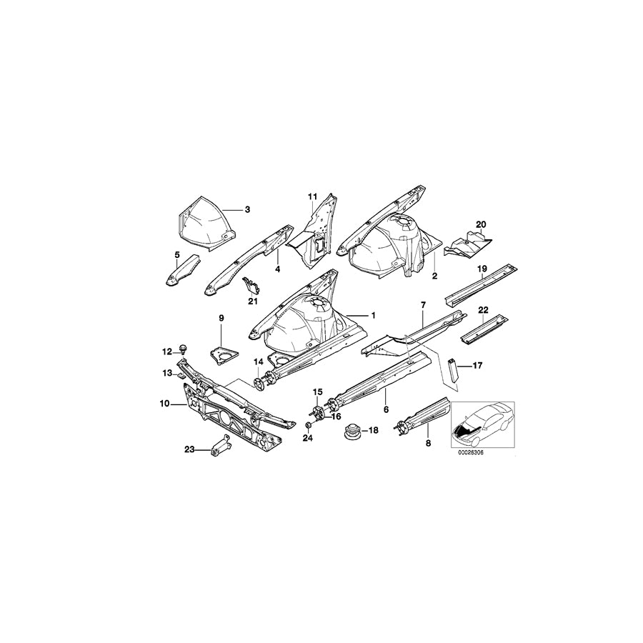 Genuine BMW 41218198591 E38 Inner Left Front Column Cover (Inc. 740d, L7 & 730iL) | ML Performance EU Car Parts