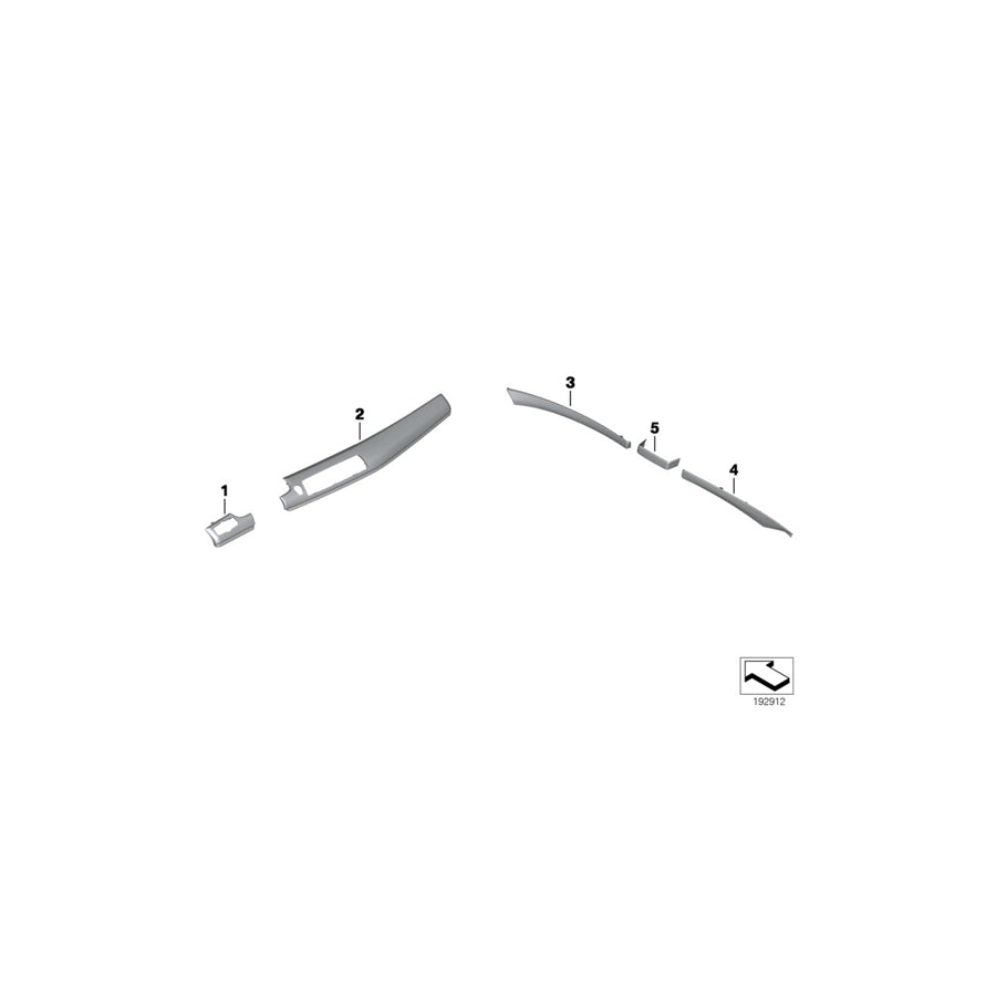 Genuine BMW 51437219419 F07 F07 Decor Strip, Left SATINSILBER (Inc. 530d, 528i & 535d) | ML Performance EU Car Parts