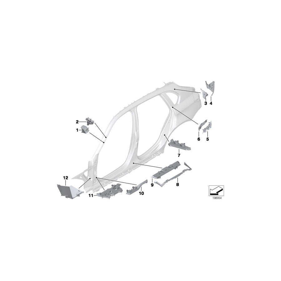 Genuine BMW 41212990285 E84 Molded Part Column A, Bottom Int. Left (Inc. X1 28iX, X1 25dX & X1 20d) | ML Performance EU Car Parts