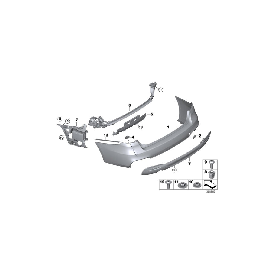 Genuine BMW 51128057177 Trim Panel, Bumper, Rear, Bottom (Inc. 340i, 340iX & 335i) | ML Performance EU