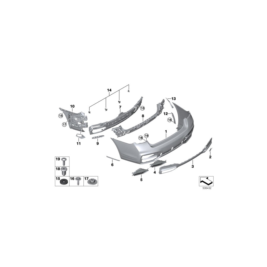 Genuine BMW 51128082247 G11 G12 Cover, Tow Fitting, Rear, Primed M (Inc. 745LeX, 745e & 750dX) | ML Performance EU