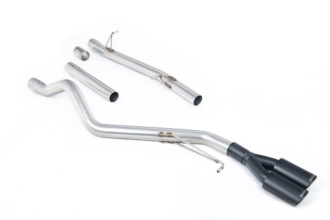 MillTek SSXVW481 Volkswagen Transporter \ Caravelle Non-Resonated Cat-Back Exhaust with Twin Cerakote Black Oval Outlet