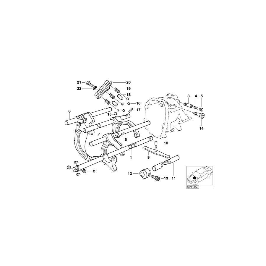 Genuine BMW 23311228386 E46 E34 E36 Pin (Inc. 320Ci, 318Ci & 525i) | ML Performance EU Car Parts