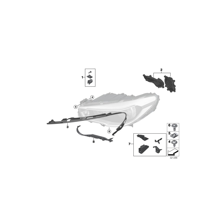 Genuine BMW 63117349294 F07 Guide Rail With Spring, Right (Inc. 530dX, 520d & 528i) | ML Performance EU Car Parts