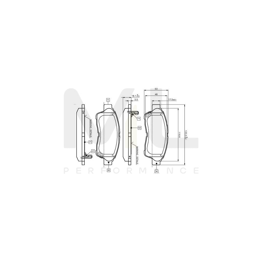 Bosch 0986Tb2222 Brake Pad Set Excl. Wear Warning Contact, With Accessories | ML Performance Car Parts