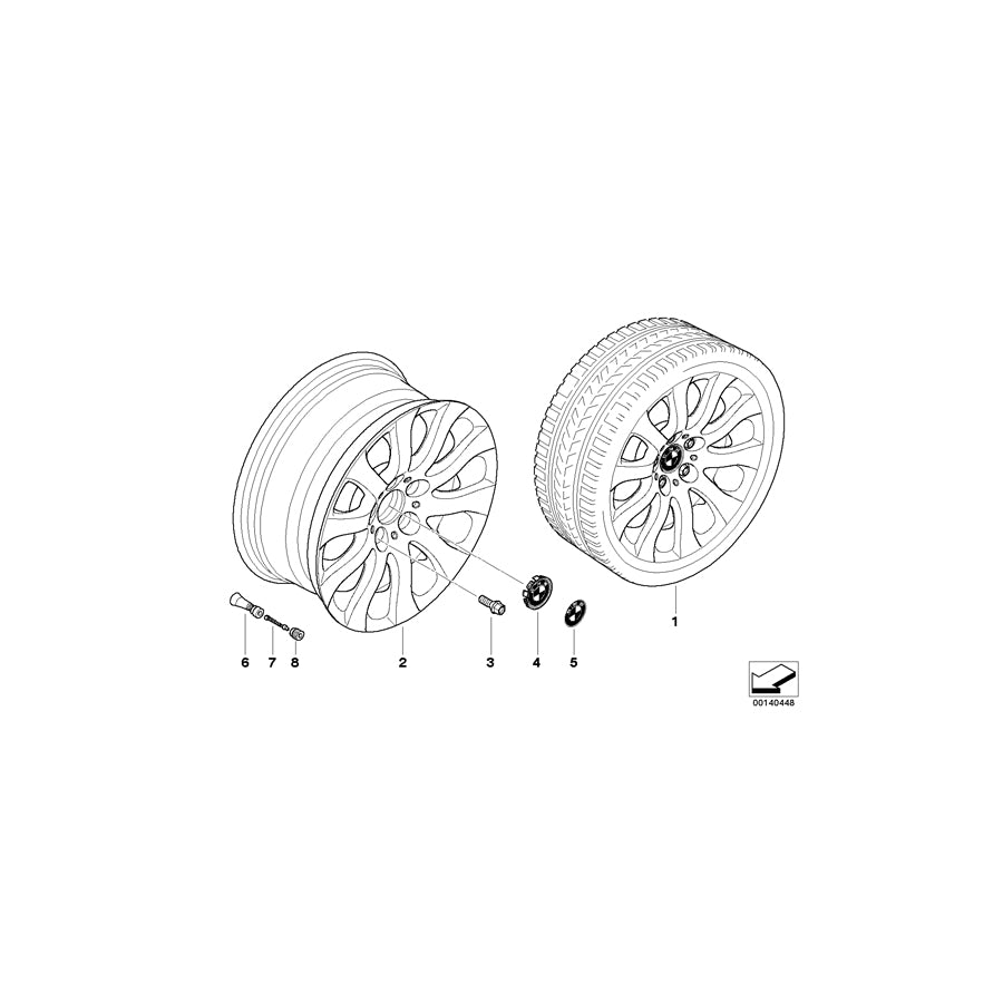 Genuine BMW 36116775597 E90 E91 E93 Light Alloy Rim 8JX17 ET:34 (Inc. 325d, 335xi & 335is) | ML Performance EU Car Parts