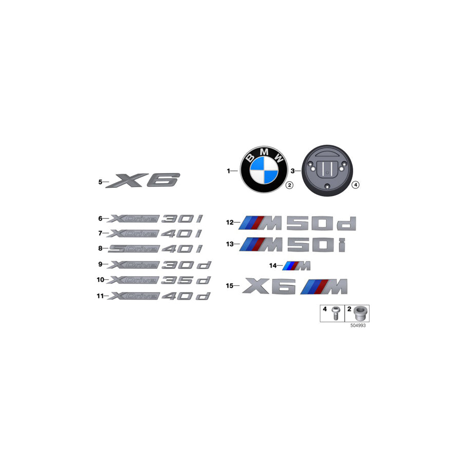 Genuine BMW 51148094035 G06 Emblem -M- (Inc. X6 30dX, X6 40iX & X6 40i) | ML Performance EU