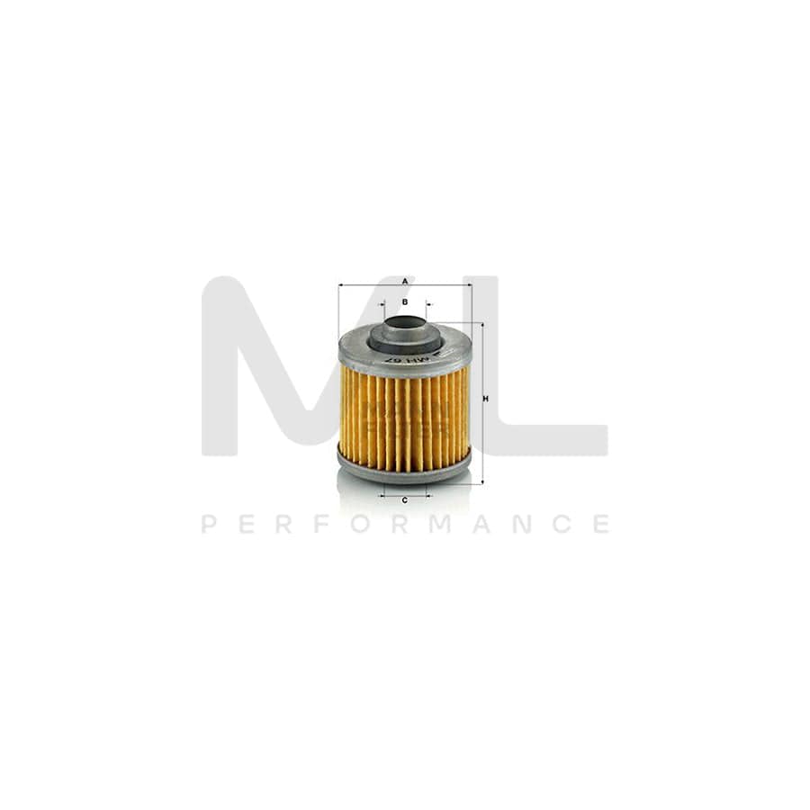 MANN-FILTER MH 67 Oil Filter Filter Insert | ML Performance Car Parts
