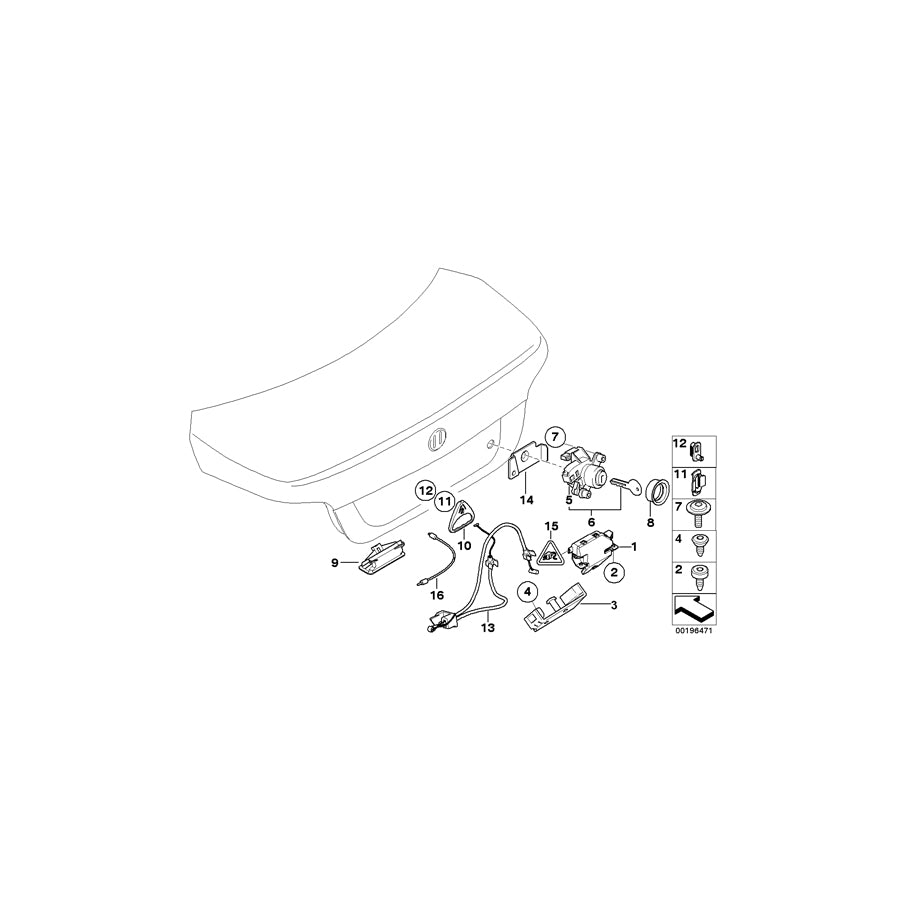 Genuine BMW 51247197487 E85 E60 Bowden Cable, Trunk Lid (Inc. Z4 3.0i, 550i & 523i) | ML Performance EU Car Parts