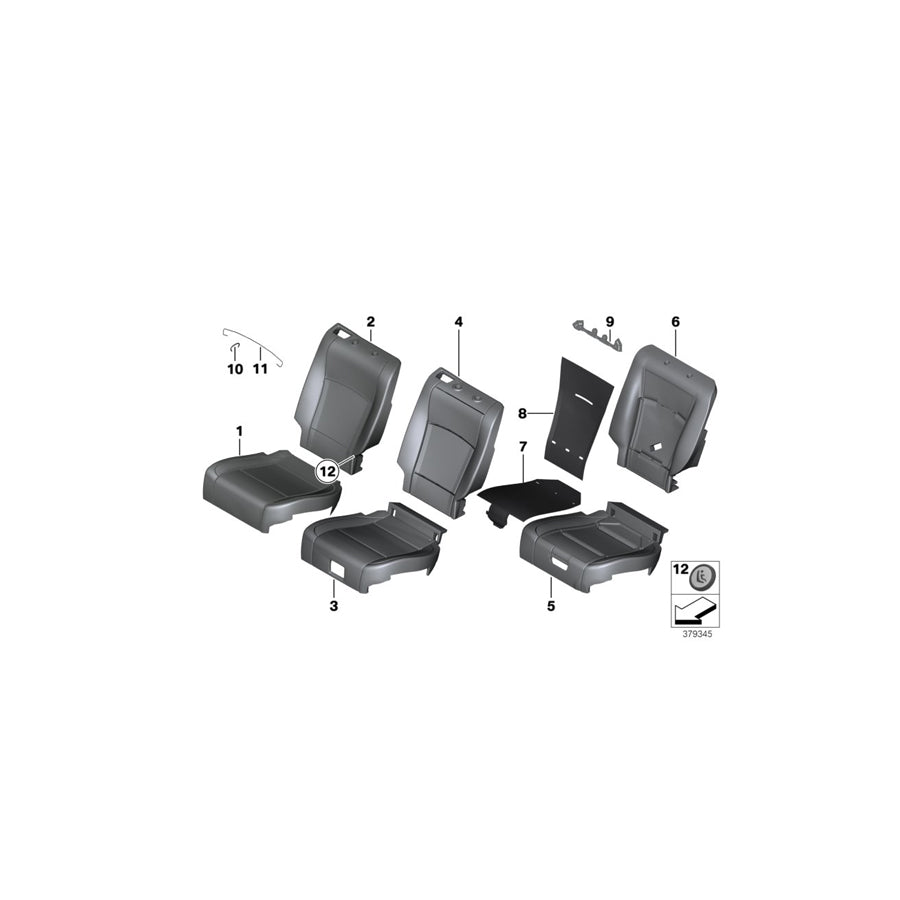 Genuine BMW 52207231279 F07 Leather Cover For Basic Seat Left LCEZ ZIMTBRAUN (Inc. 530dX, 550iX 4.0 & 535i) | ML Performance EU Car Parts