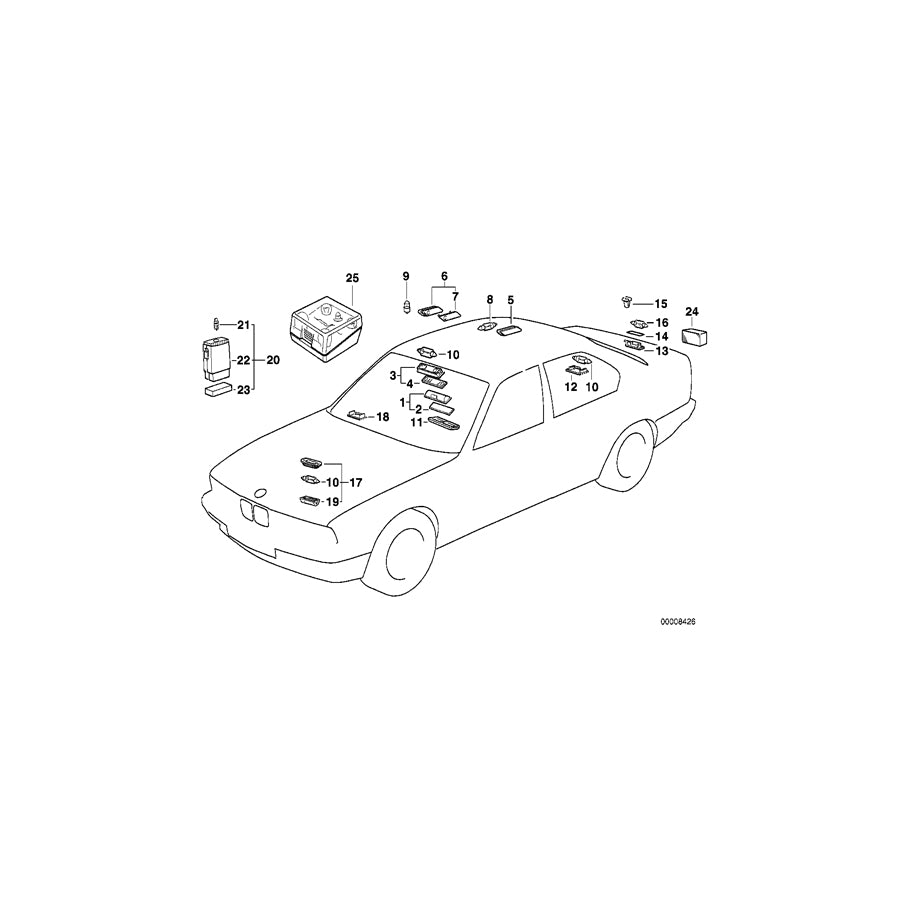 Genuine BMW 63318350070 E34 E32 Right Rear Inter.Light And Reading Light BEIGE (Inc. M5 3.6, 735iL & 520i) | ML Performance EU Car Parts