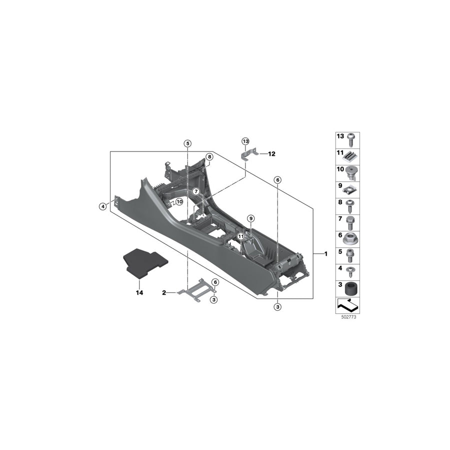 Genuine BMW 51166996349 G16 G14 G15 Center Console NACHTBLAU (Inc. M850iX, 840i & 840iX) | ML Performance EU