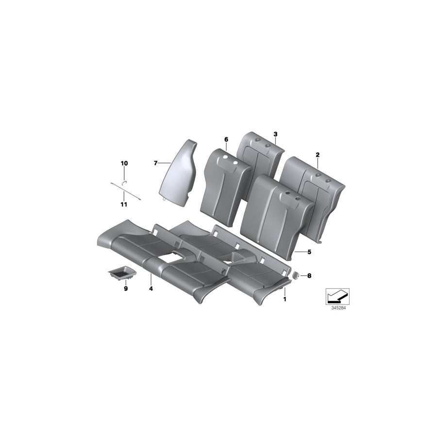 Genuine BMW 52207268372 F22 F87 Left Backrest Upholstery (Inc. M2, 220i & 230iX) | ML Performance EU