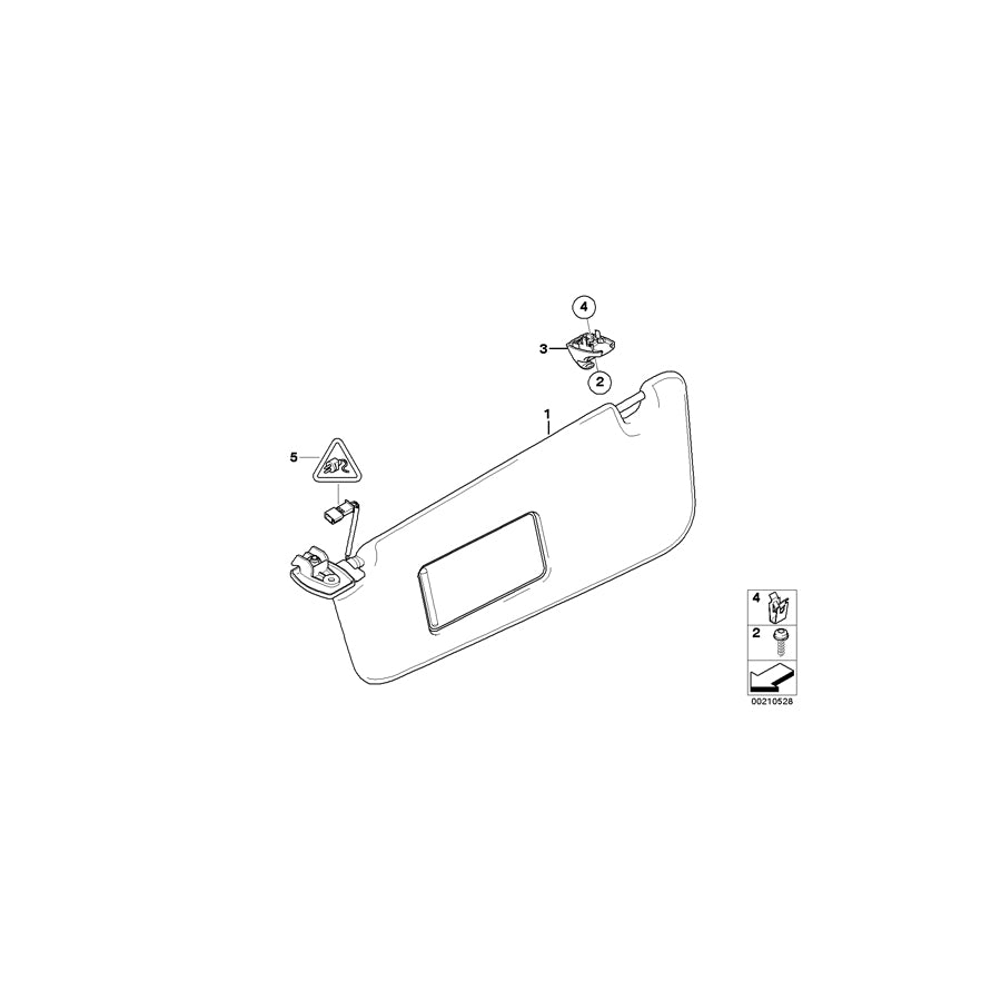 Genuine BMW 51166987119 E60 E61 Sun Visor/Mirror Illuminated Left CREAMBEIGE (Inc. 535xi, 528i & 528xi) | ML Performance EU