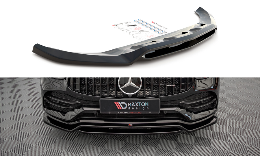 Maxton Design ME-GLC-C253F-AMGLINE-FD1T+FD1RT Front Splitter Mercedes Benz GLC-Class Coupe AMG-Line C253 (Facelift) | ML Performance UK Car Parts
