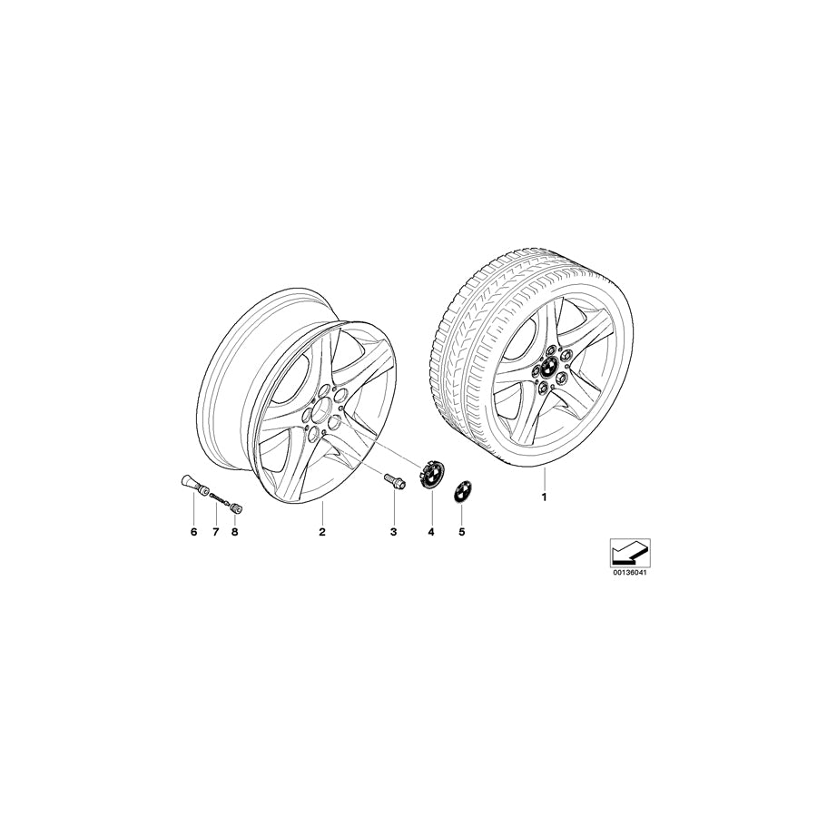 Genuine BMW 36116775623 E81 E87 Light Alloy Rim 71/2JX17 ET:47 (Inc. 116i, 128i & 135i) | ML Performance EU Car Parts