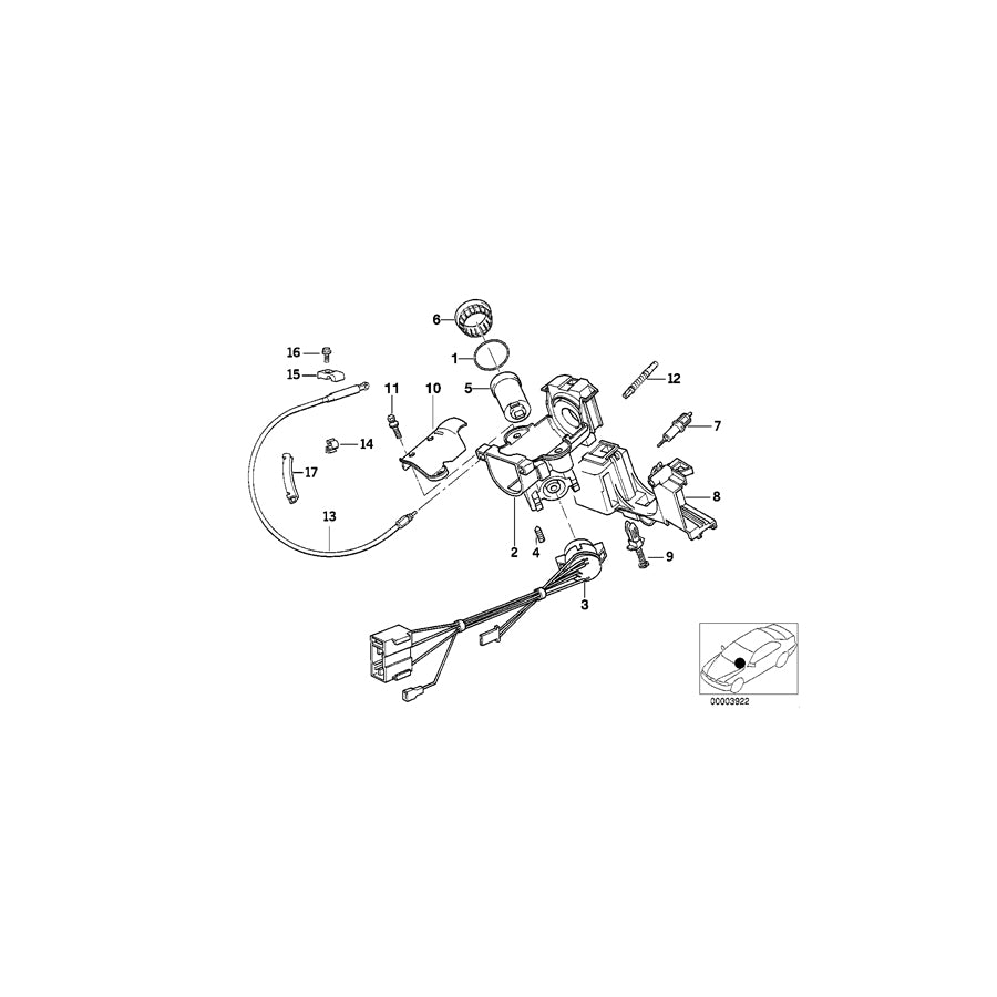 Genuine BMW 61328356029 E34 E32 Ignition Switch RHD (Inc. 750iL, 520i & 730iL) | ML Performance EU Car Parts