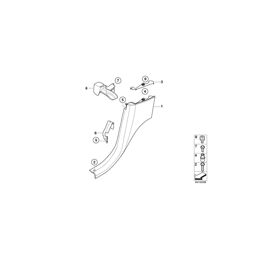 Genuine BMW 51438268779 E52 Bracket, Lateral Trim Panel, Rear (Inc. ALPINA V8 & Z8) | ML Performance EU Car Parts