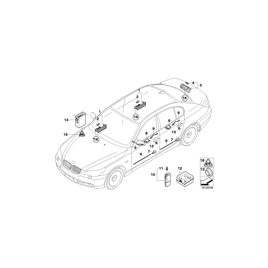 Genuine BMW 63319138422 E60 E61 Optical Conductor, Door Handle, Right (Inc. 535xi, 540i & 520i) | ML Performance EU Car Parts