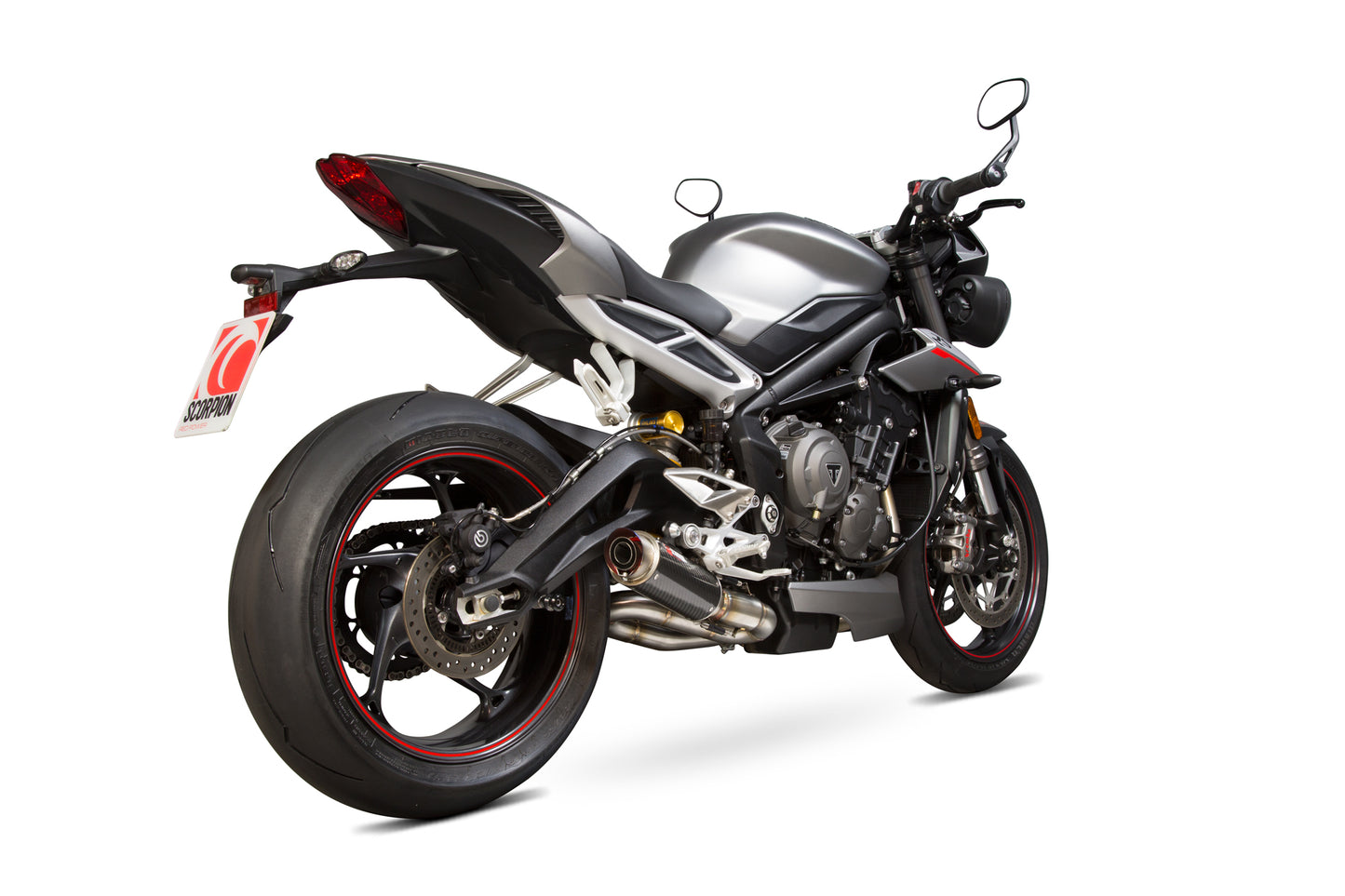 Scorpion TR1001CEM Triumph Street Triple 765 Rp1-Gp Slip-On - Carbon Fibre Sleeve | ML Performance EU EU