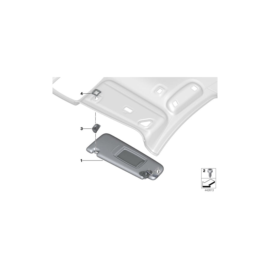 Genuine BMW 51167408560 G11 G12 Sun Visor, Alcantara With Label, Right CANBERRABEIGE (Inc. 730i, 750Li & 740Li) | ML Performance EU