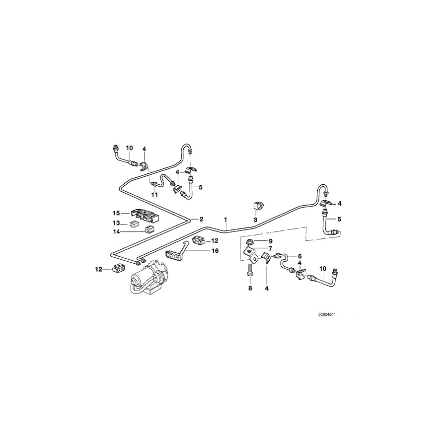 Genuine BMW 34301163685 E36 Bracket Brake Pipe Left (Inc. Z3 2.8, Z3 2.5 & Z3 1.8) | ML Performance EU Car Parts